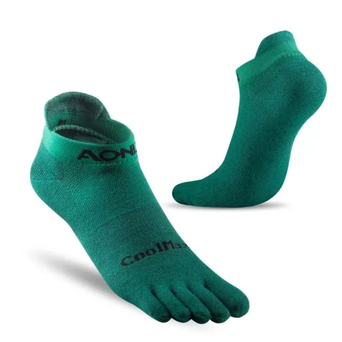 Solid Color Coolmax Athletic Toe Socks