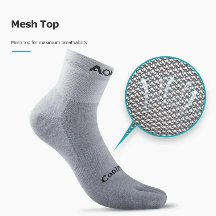 Solid Color Coolmax Athletic Toe Socks – Image 5