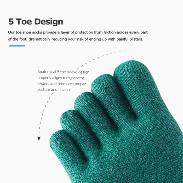 Solid Color Coolmax Athletic Toe Socks – Image 4