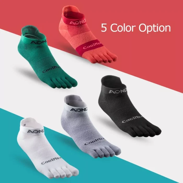 Solid Color Coolmax Athletic Toe Socks – Image 2