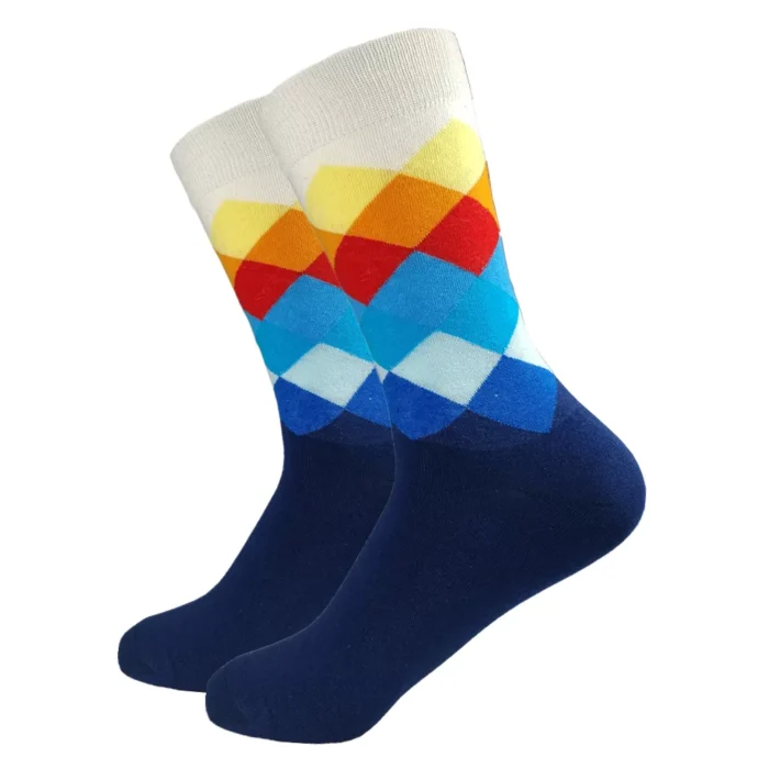 Casual Patterned Cotton Socks 5 Pairs Set - Image 3