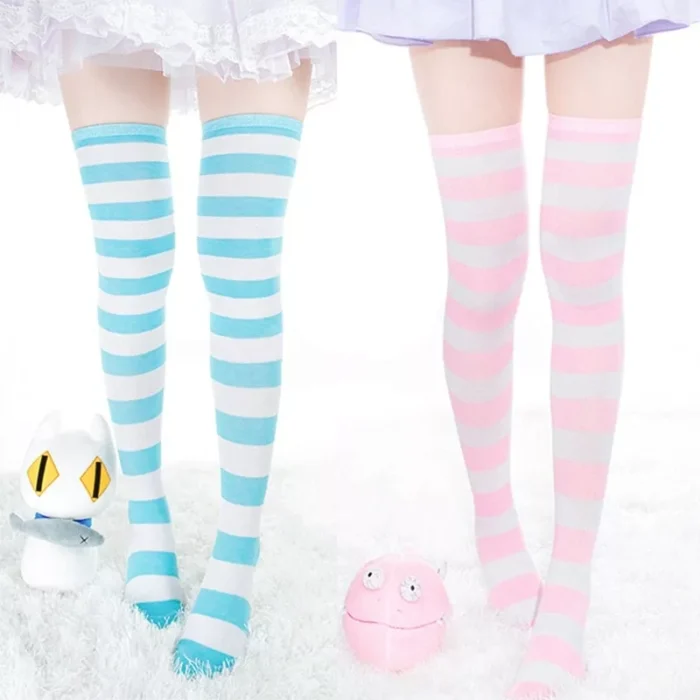 Girl's Striped Over the Knee Socks