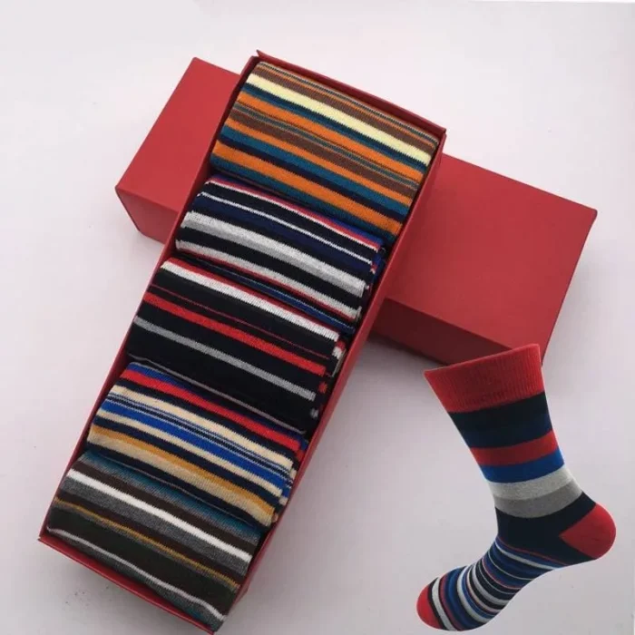 Colorful Stripes Socks 5 Pairs Set