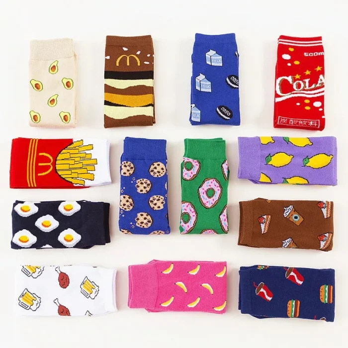 Funny Food Fruits Patterned Socks for Unisex - Image 3