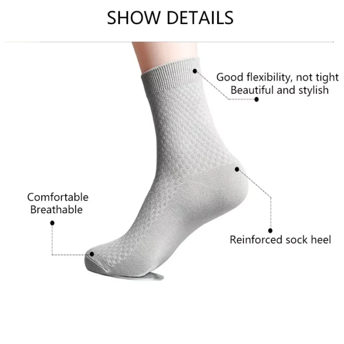 Fashion Men's Bamboo Fiber Ankle Dress Wear Socks - Image 5