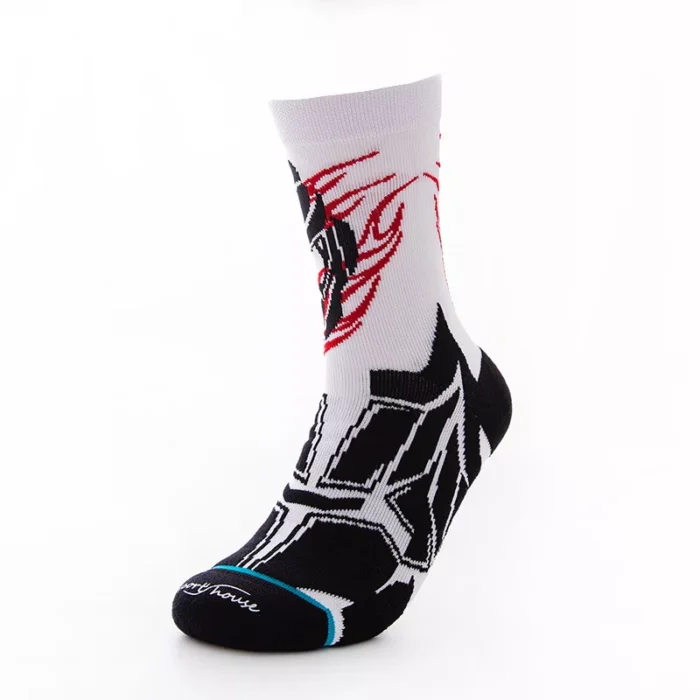 Men's jacquard skateboard crew cotton socks - Image 6