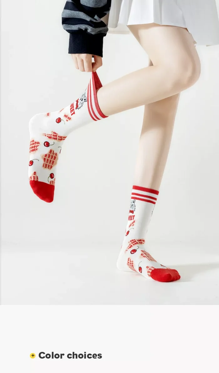 Popular ins style oil painting medium tube socks for Men Women – Image 4