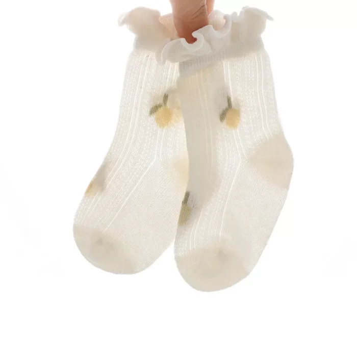 Babies' summer thin jacquard mesh combed cotton socks - Image 5