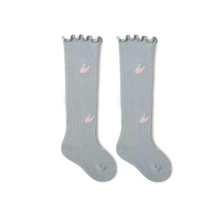 Babies' spring Floral loose cuff knee high socks - Image 3