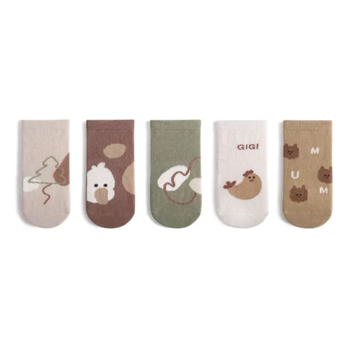 Babies' autumn cartoon pattern non slip low cut socks