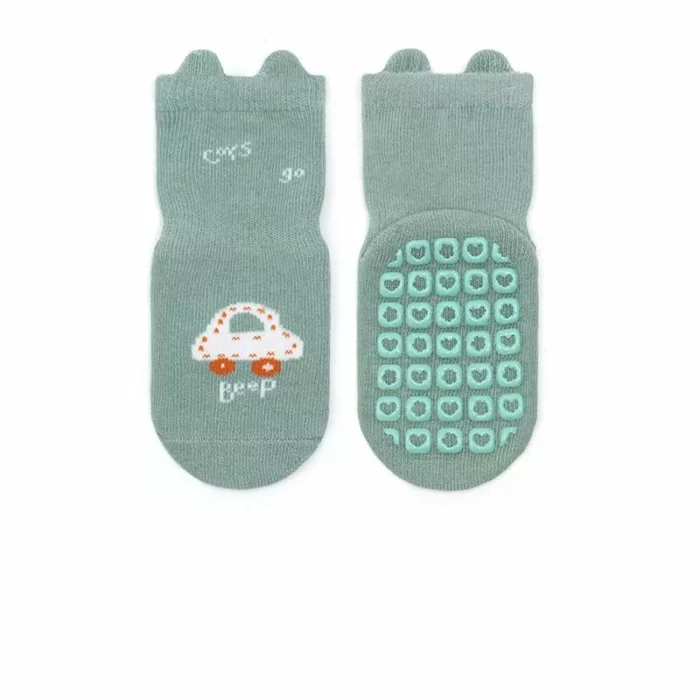 Kawaii Spring Tab Top Non slip Silicone Baby Toddler Socks - Image 4