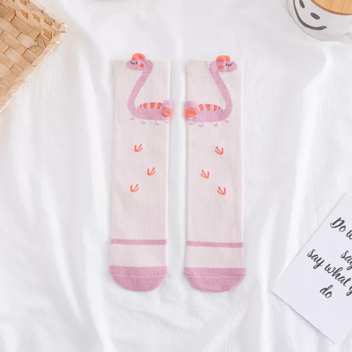 Kawaii Animal Dinosaur Tab Top Jacquard Baby Stocking - Image 6