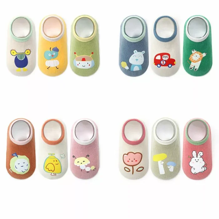 Kawaii Baby Crawling Non slip Silicone Cute Pattern Socks