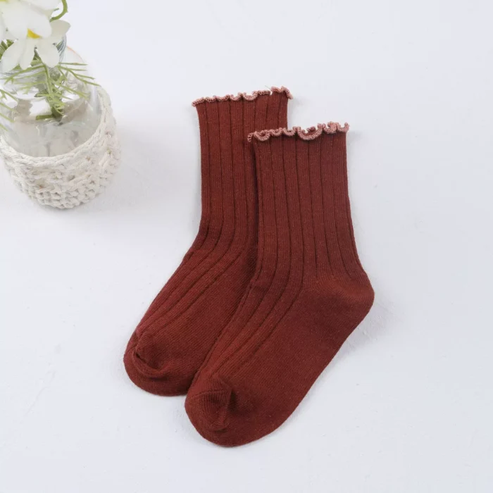 Baby Solid Color Soft Cotton Socks - Image 2