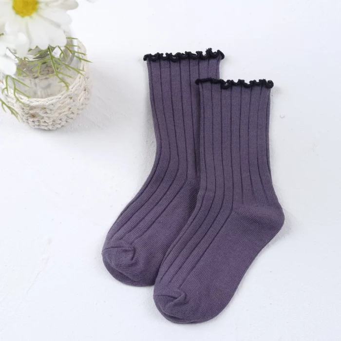 Baby Solid Color Soft Cotton Socks - Image 5