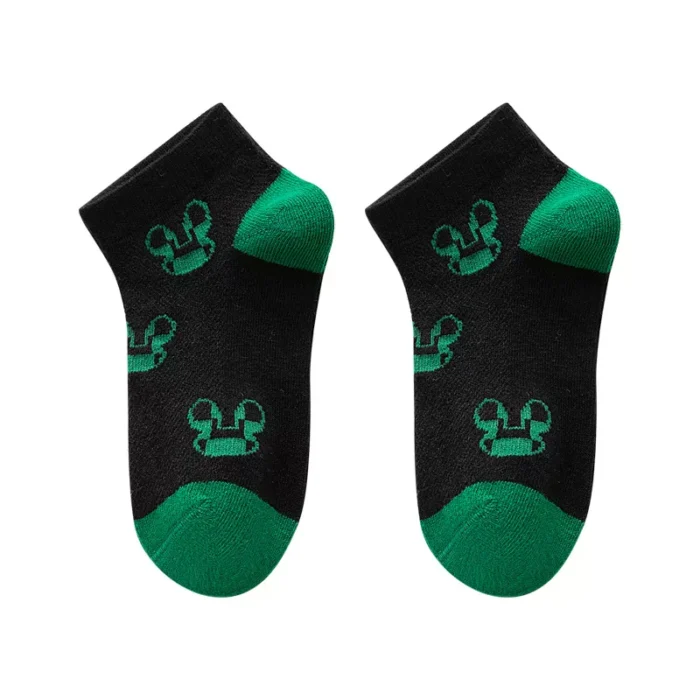 Kids' Spring green mesh combed cotton low cut socks – Image 2
