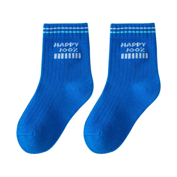 Kids' Spring blue mesh combed cotton low cut socks - Imagen 2