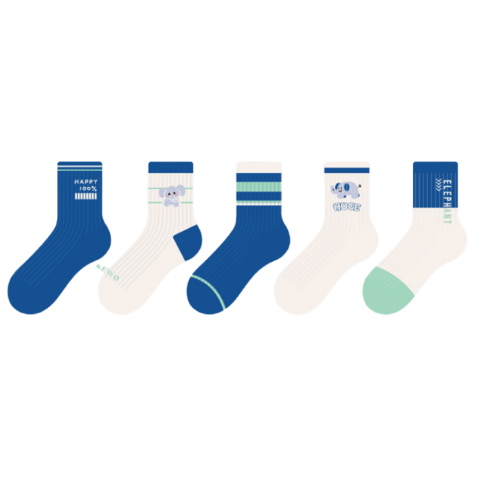 Kids' Spring blue mesh combed cotton low cut socks