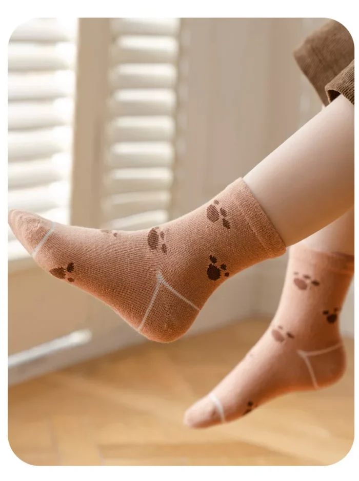 Kids' autumn cartton bear cotton ankle socks - Image 3