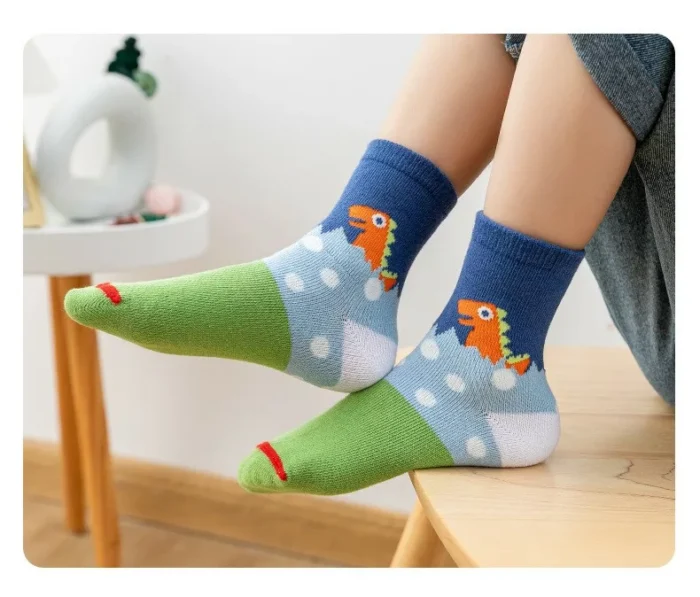 Kid's Winter Cartoon pattern Combed cotton Ankle socks - Image 6