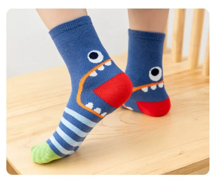 Kid's Winter Cartoon pattern Combed cotton Ankle socks - Image 4