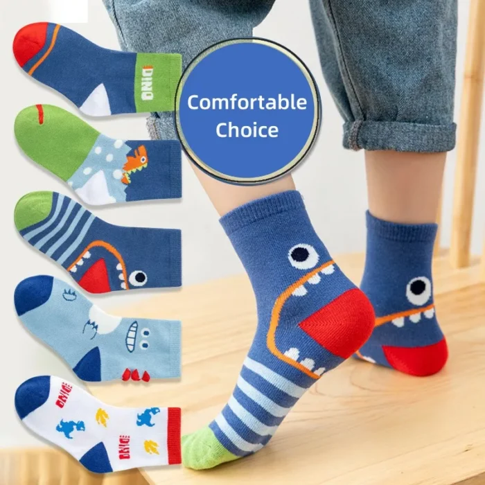 Kid's Winter Cartoon pattern Combed cotton Ankle socks - Image 2