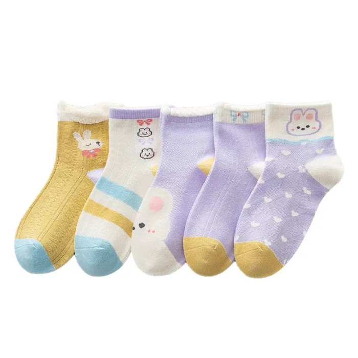 Kid's Spring Rabbit Floral Mesh Ankle socks - Image 10