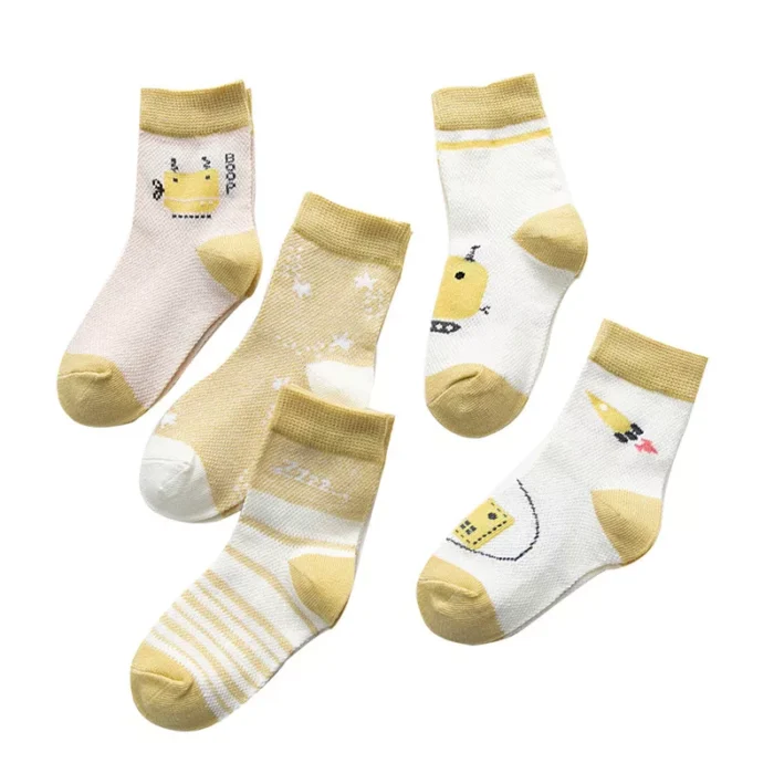 Kid's Summer Mesh Cartoon Multi Parttern Cotton Ankle socks