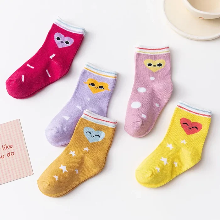 Kids' Autumn Winter Dinosaur Car Ankle socks 5 Pairs Set - Image 6