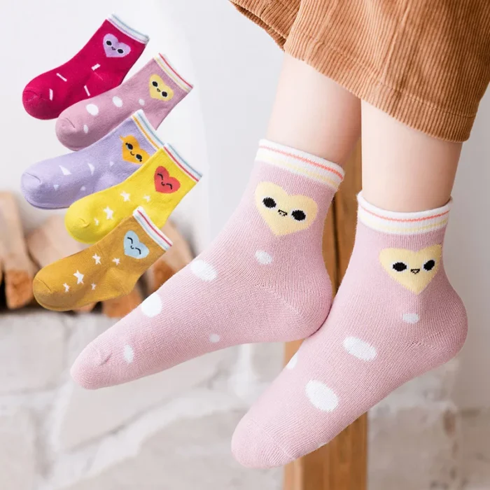 Kids' Autumn Winter Dinosaur Car Ankle socks 5 Pairs Set - Image 8