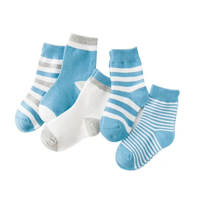 Kids' Autumn Winter Striped Ankle socks 5 Pairs Set