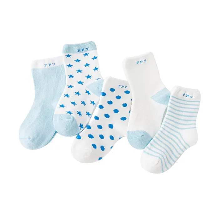 Kids' Autumn Winter Dots Ankle socks 5 Pairs Set