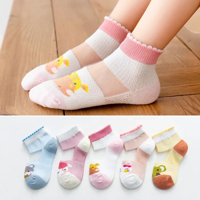 Kids' Summer Mesh Multi Color Low Cut Socks - Imagen 4