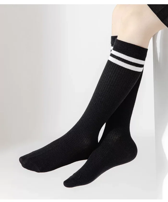 Kids' Summer Mesh Striped Knee High Socks - Imagen 4