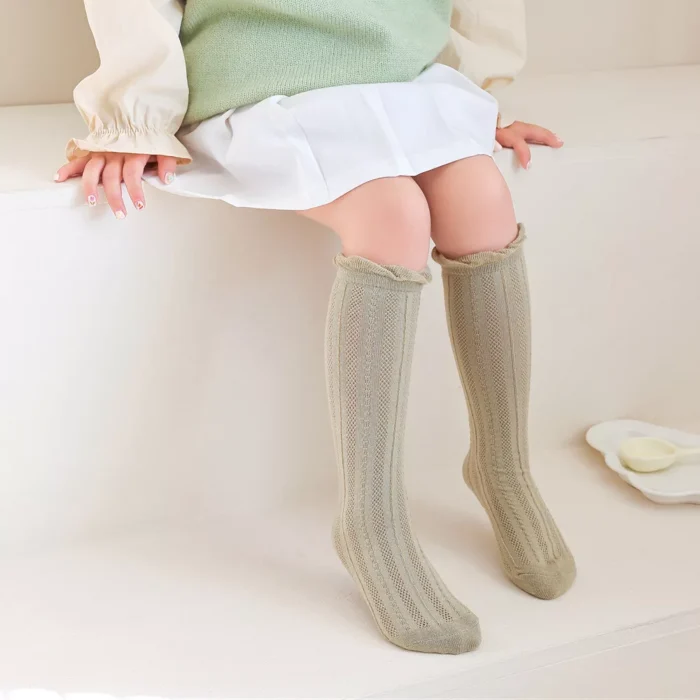 Mesh knee high casual kids socks for girls - Image 2