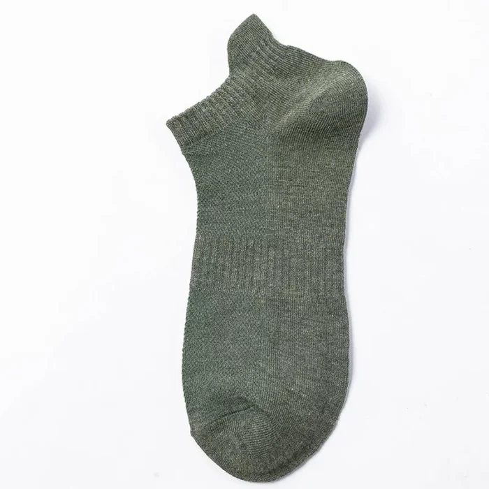 Men's thin tab top solid color mesh low cut socks - Imagen 2