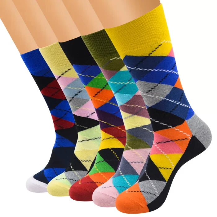 Men's Women's Geomtric Pattern Vintage British Style Socks