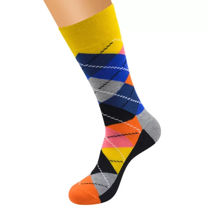 Men's Women's Geomtric Pattern Vintage British Style Socks - Image 4