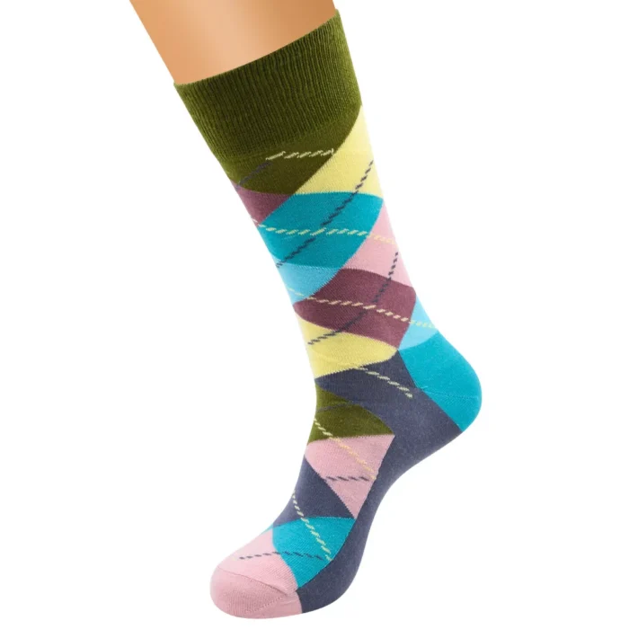 Men's Women's Geomtric Pattern Vintage British Style Socks - Image 2