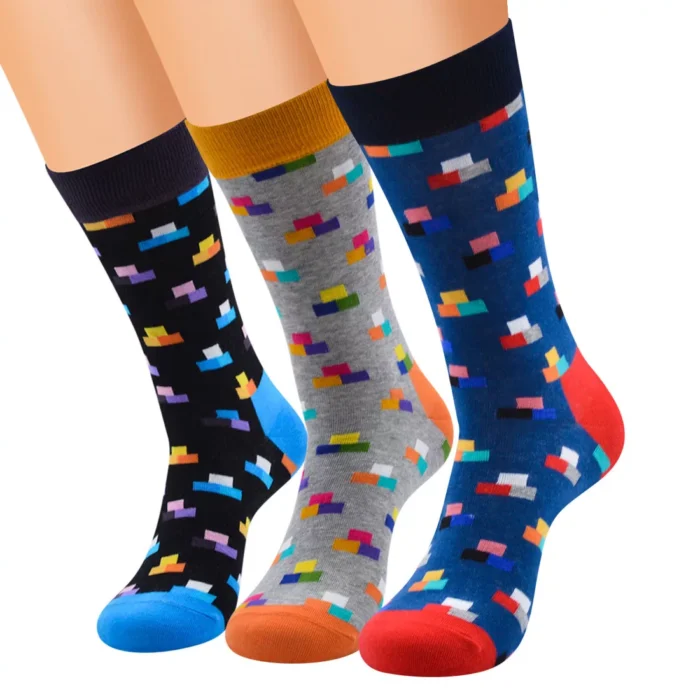 Man's Women's Vintage British Style Mosaic Pattern Socks