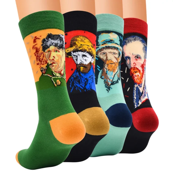 Man's Women's Vintage Crew Socks Vincent van Gogh Paint Socks