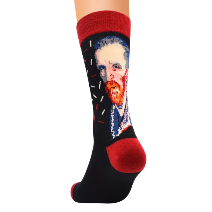 Man's Women's Vintage Crew Socks Vincent van Gogh Paint Socks - Image 5