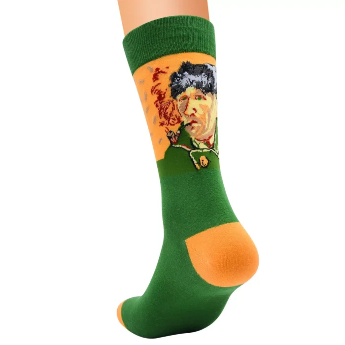 Man's Women's Vintage Crew Socks Vincent van Gogh Paint Socks - Image 2