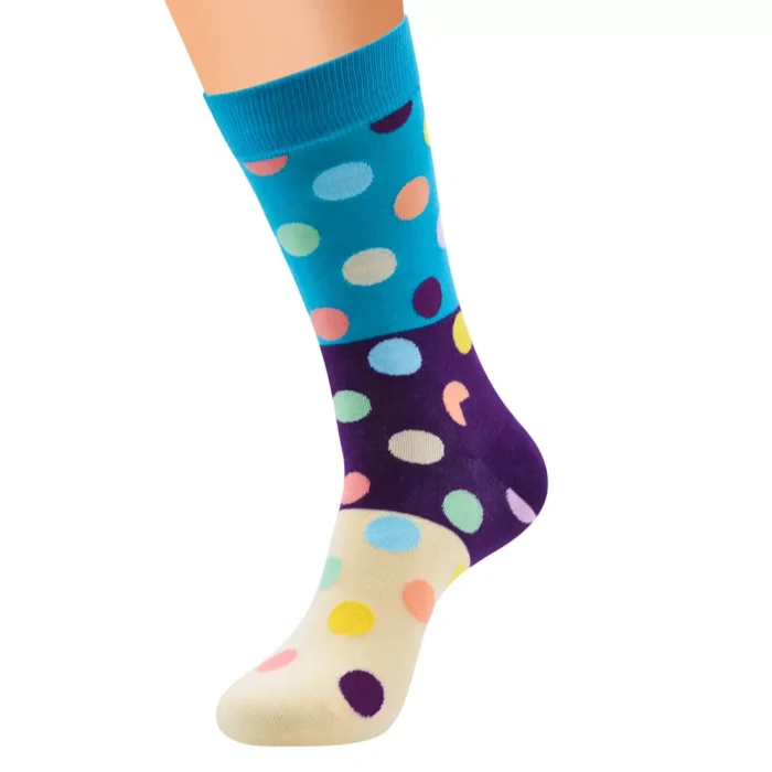 Man's Women's Vintage Dot Pattern Crew Socks - Image 5