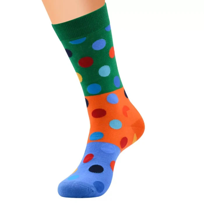 Man's Women's Vintage Dot Pattern Crew Socks - Image 4