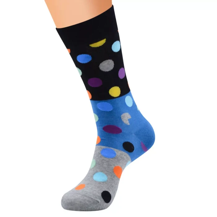 Man's Women's Vintage Dot Pattern Crew Socks - Image 2