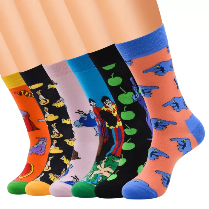 Men's Women's Multi-color Vintage Style Funny Pattern Crew Socks