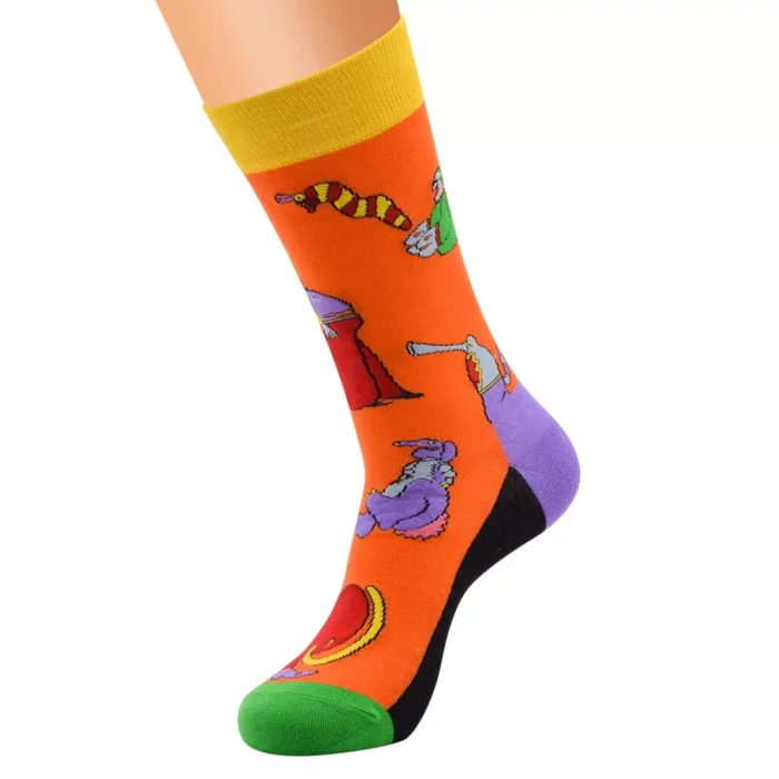 Men's Women's Multi-color Vintage Style Funny Pattern Crew Socks - Image 2