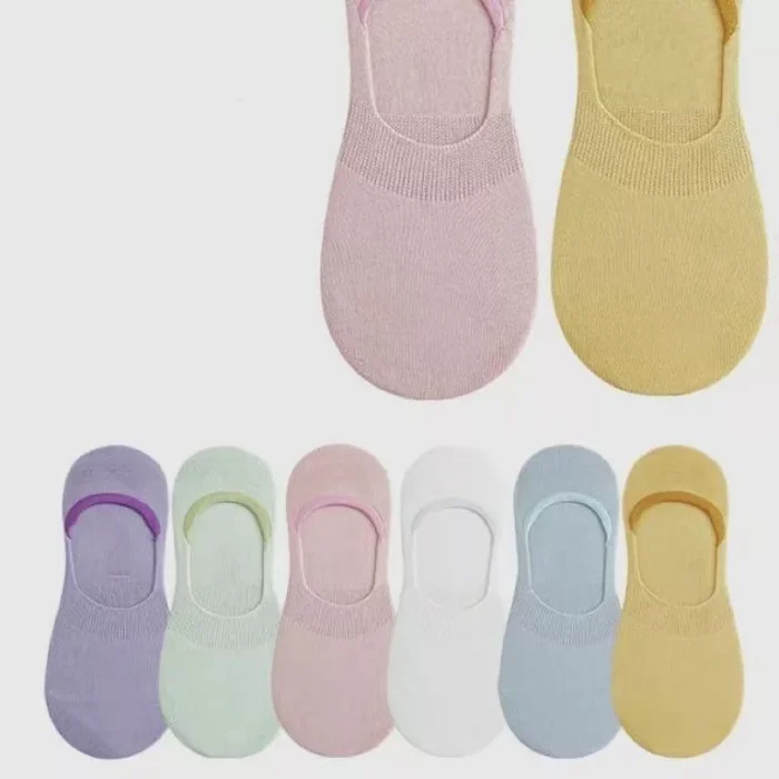 Women's Candy color Non Slip silicone Invisible socks