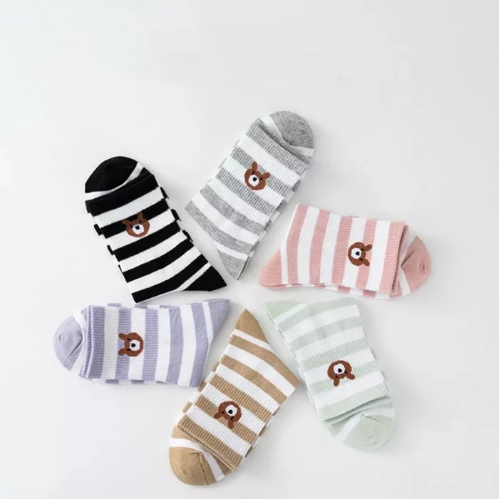 Women's Stripe Cartoon pattern Ankle socks